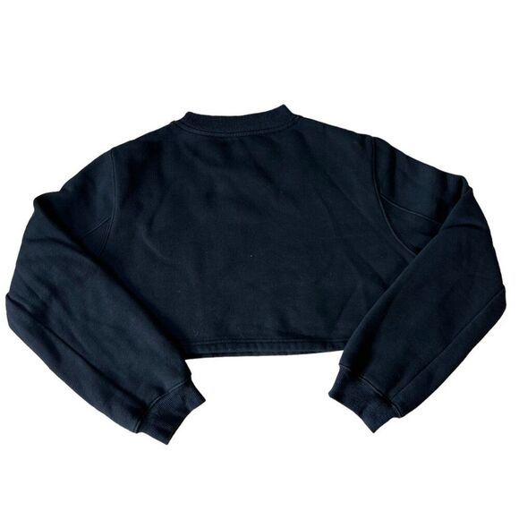 7115 By Szeki Cropped Sweater Women's Black Medium Cotton Artful Elevated Basic - Picture 2 of 12